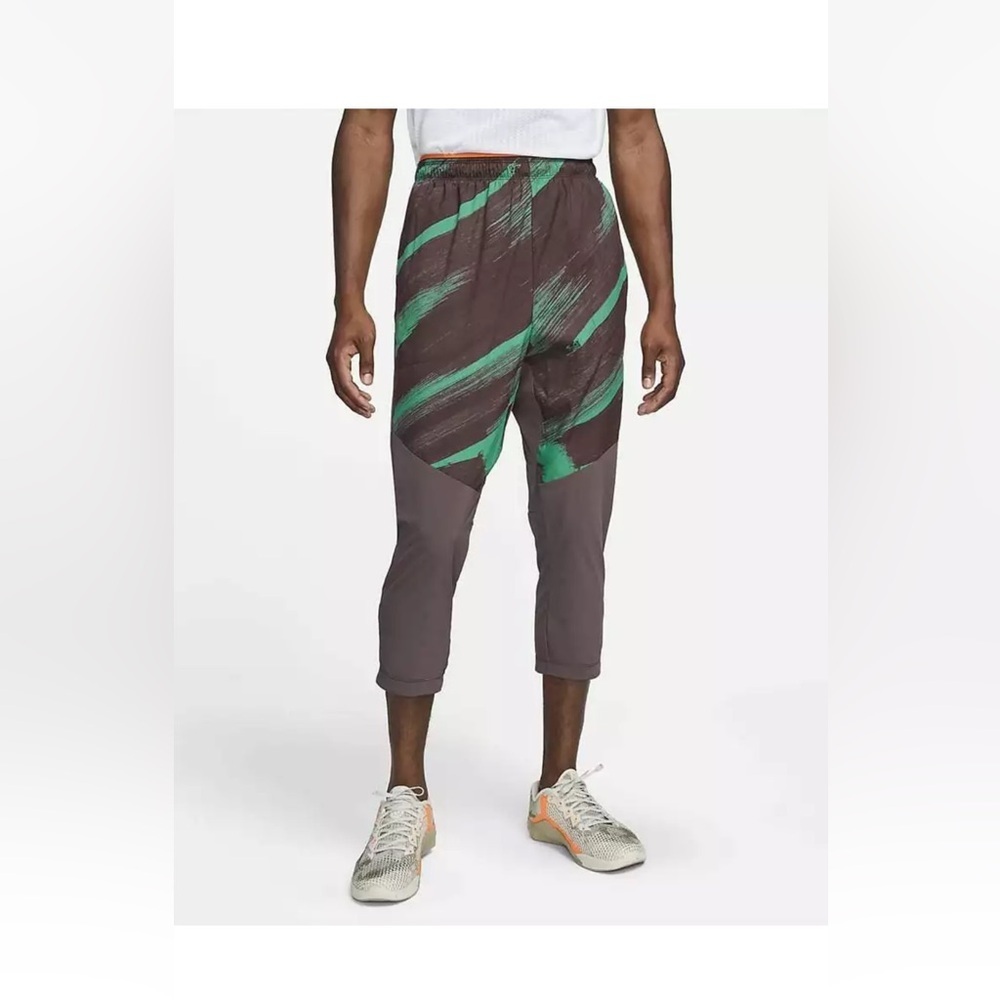 Nike Athletic Crop Pants Sport Clash Woven Training Brown DD1720-203 Men's